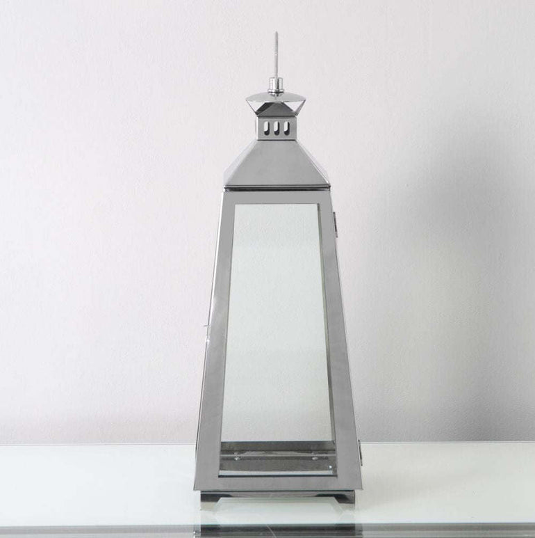 Mint Homeware - Nickel Plated & Glass Lantern - Small