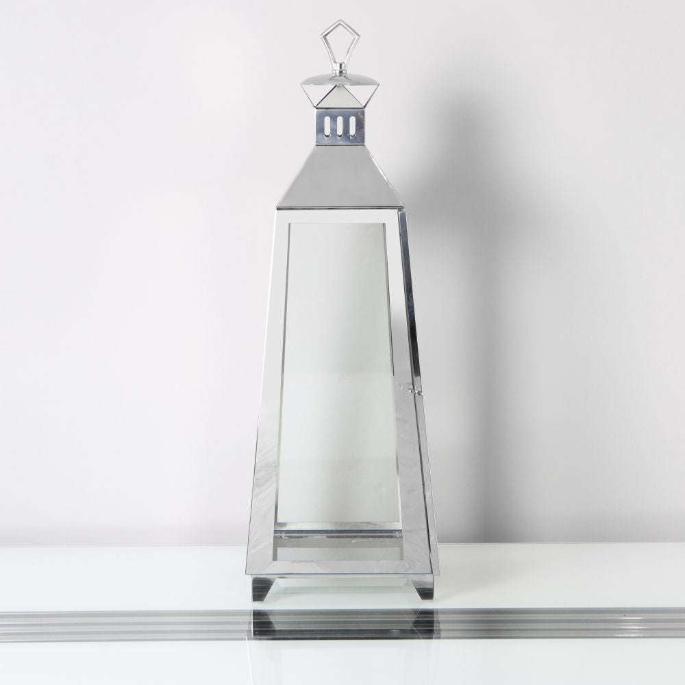 Mint Homeware - Nickel Plated & Glass Lantern - Large