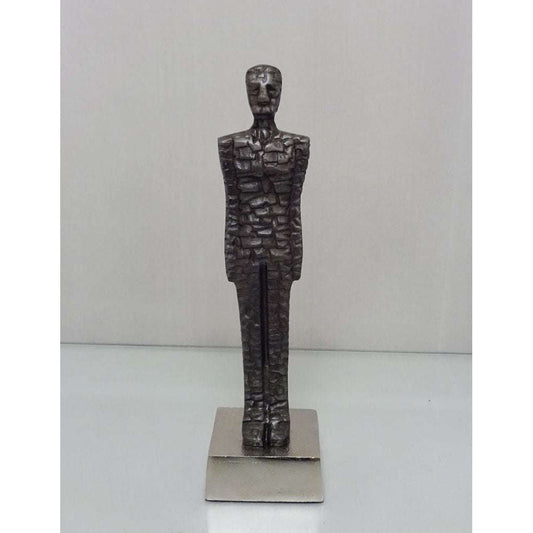 Mint Homeware - Small Standing Man Sculpture - Grey/Nickel