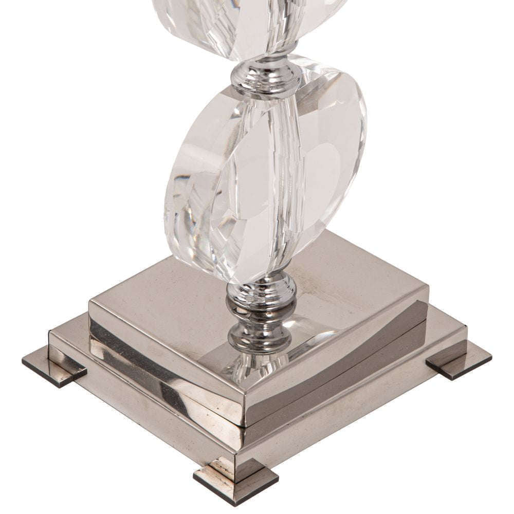 Mint Homeware - Nickel Plated, Crystal & Glass Candle Holder - Large