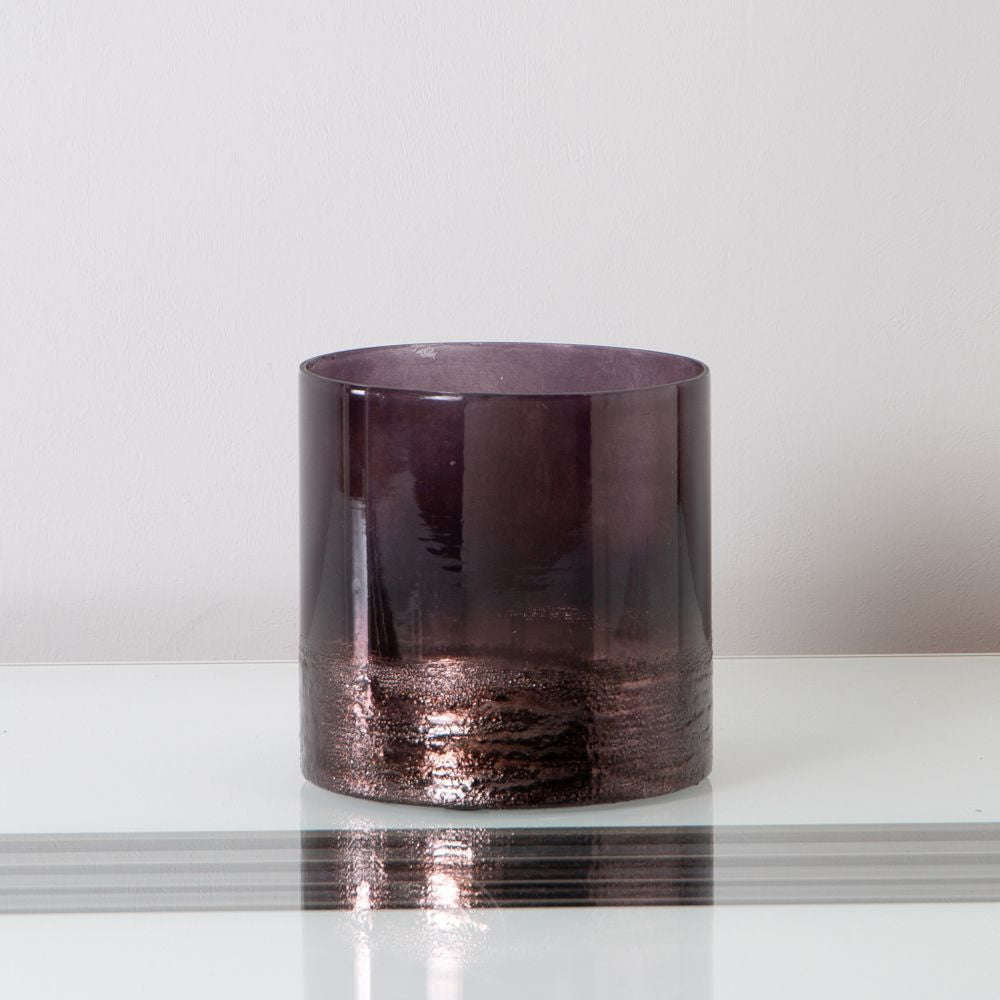 Mint Homeware Purple - Glass Pillar Holder - Small