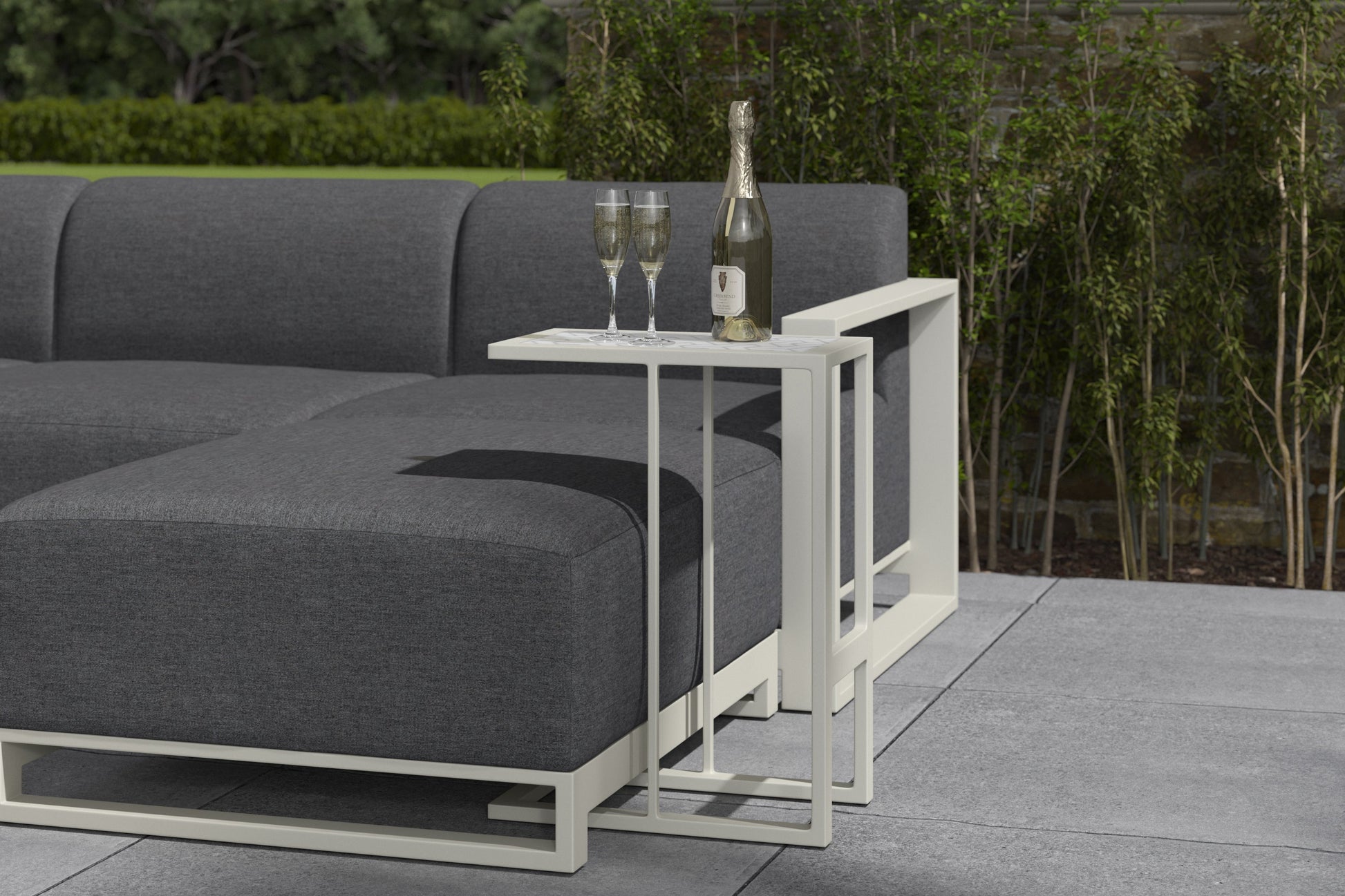 Sofa Table Grey With Patterned Top