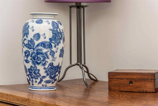 Anemone Blue & White Urn Vase