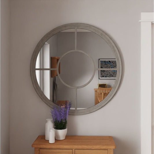 Mirror Collection Grey - Round Window Mirror