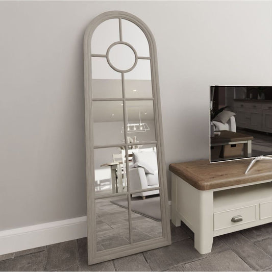 Mirror Collection - Narrow Grey Arched Window Mirror