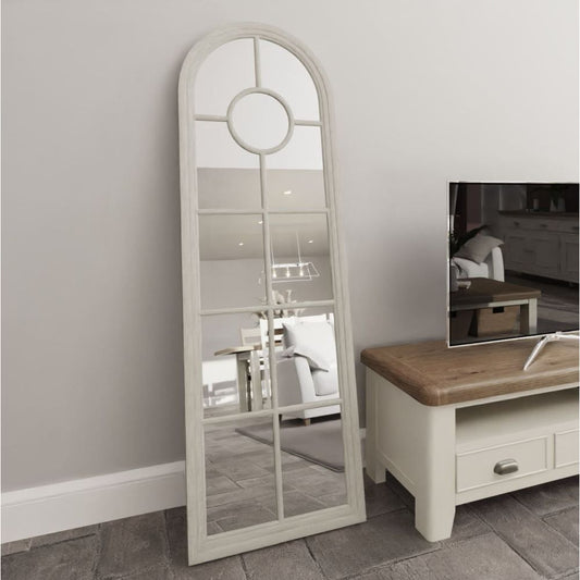 Mirror Collection - Narrow White Arched Window Mirror