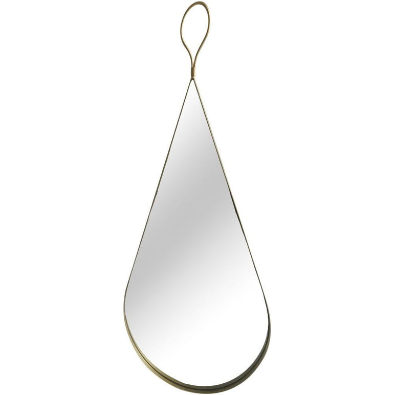 Mirror Collection - Gold Mirror with Brown leather Hanging Strap