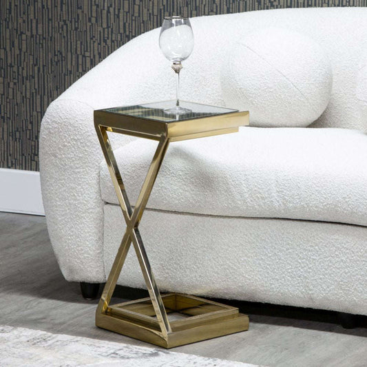 Mint Homeware - Side Table - Glass & Gold