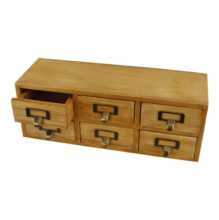 6 Drawer Double Level Small Storage Unit, Trinket Drawers