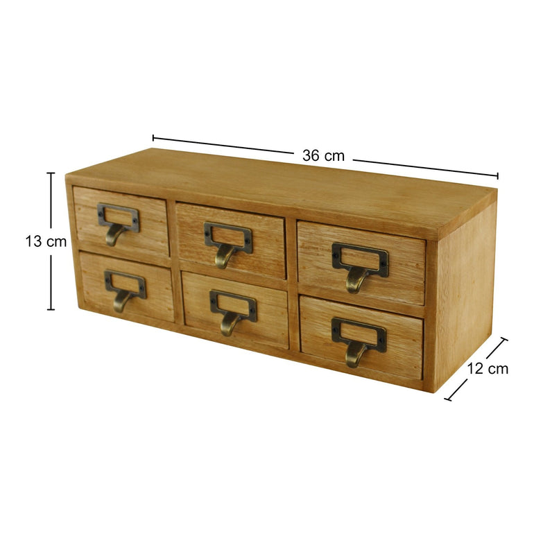 6 Drawer Double Level Small Storage Unit, Trinket Drawers