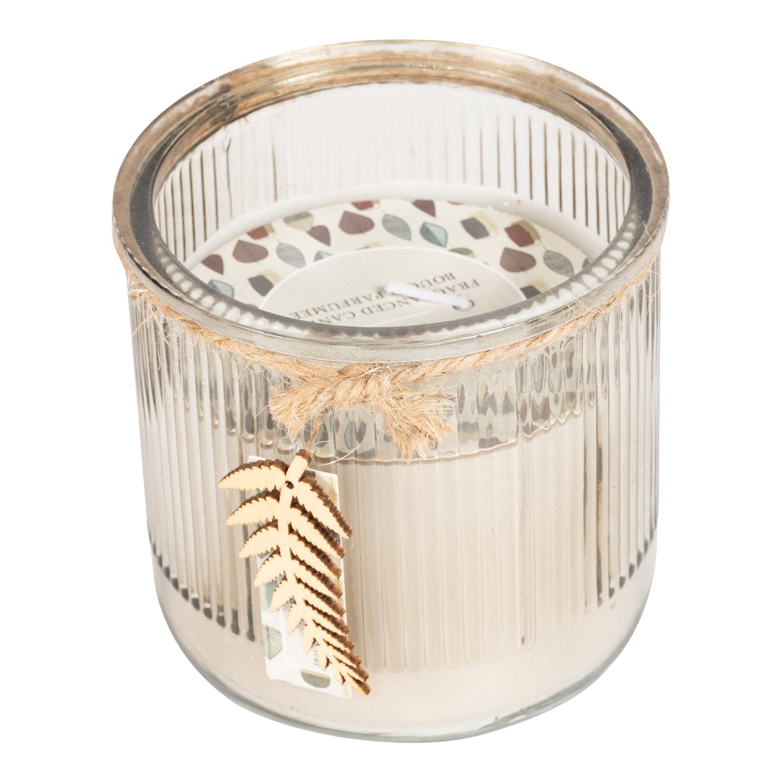 Forest Mist Leaf Glass Scented Candle Assorted Colours