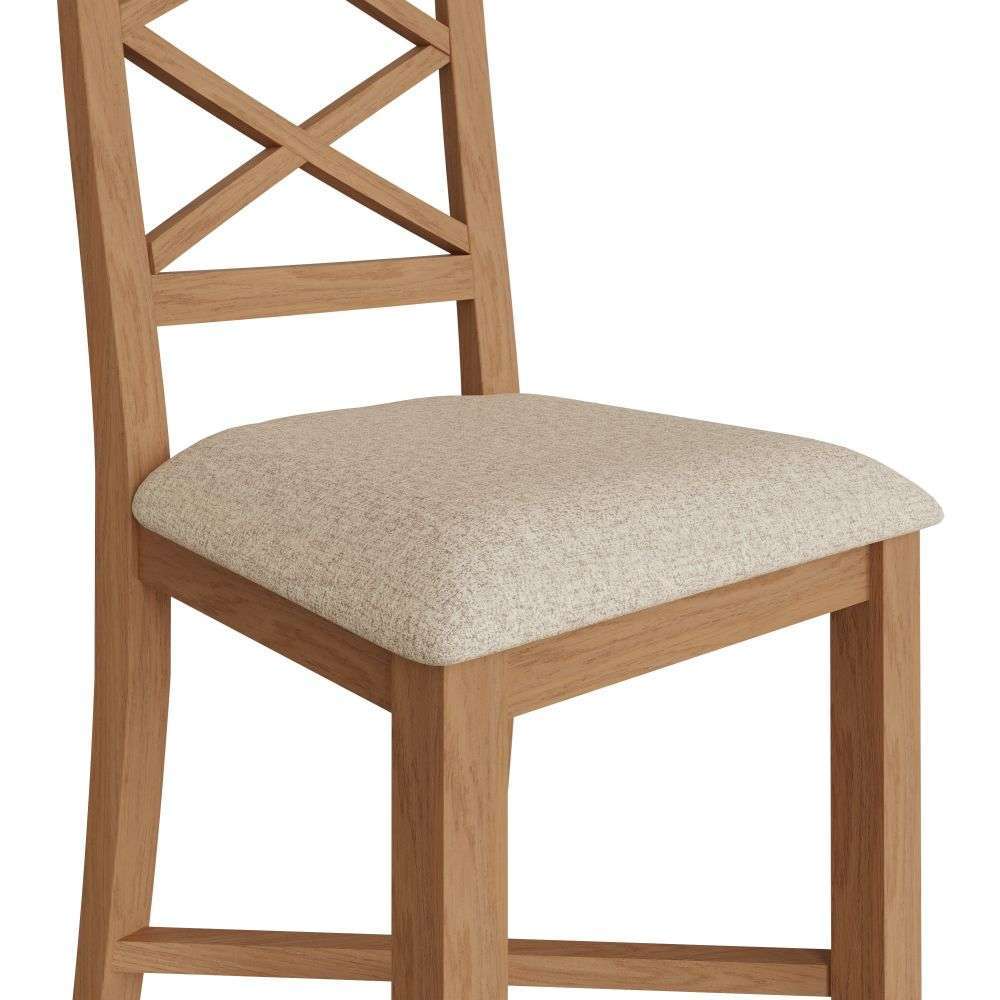 NT dining - Double Cross Back Chair with Fabric Seat