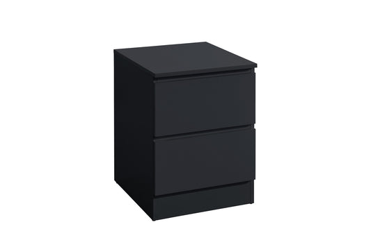 Oslo 2-Drawer Bedside Table - Modern, Sleek Design with Minimal Grooved Handles, Ideal for Contemporary Decor
