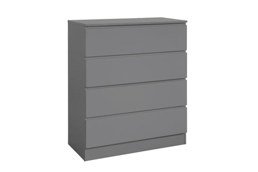 Oslo 4-Drawer Chest: Streamlined, Modern Bedroom Furniture with Spacious Storage