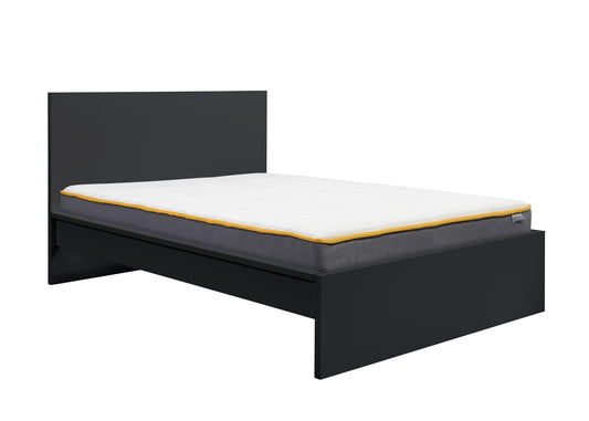 Oslo Double Bed - Modern, Sleek & Streamlined Design with Minimal Grooved Handles, Solid Slatted Base for Firmer Support, Ideal for Contemporary Decor