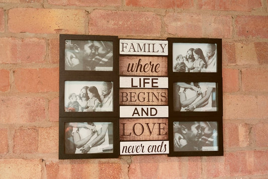 Family & Love Themed Black Multi Photo Frame