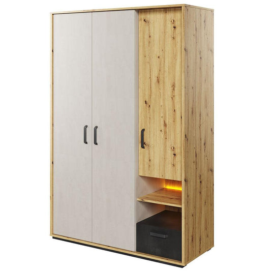 Qubic 02 Wardrobe with LED All Homely
