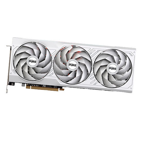 Sapphire PURE RX7700 XT, PCIe4, 12GB DDR6, 2 HDMI, 2 DP, 2584MHz Clock, LED Lighting, White All Homely