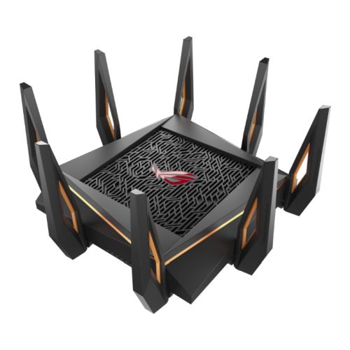 Asus GT-AX11000 ROG Rapture AX11000 Wireless Tri-Band Gaming Wi-Fi 6 Router, 802.11ax, Quad Core CPU, AiMesh, RGB All Homely