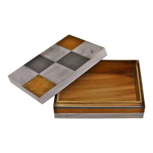 Abstract Design Resin Large Trinket Box, Design 2 , Rectagonal