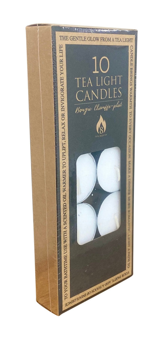 Pack Of 10 Eight Hour White Tealights