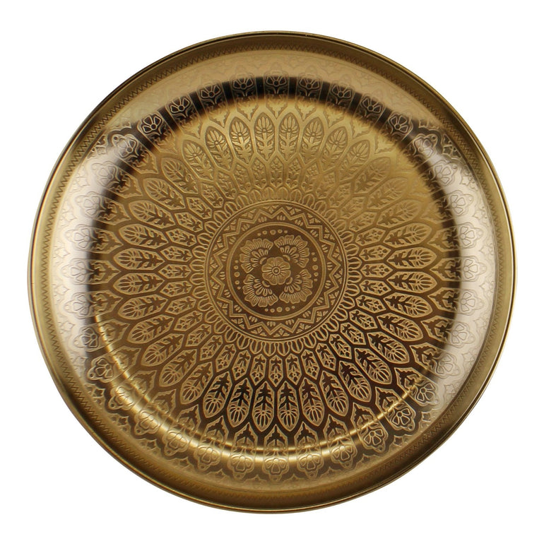 Kasbah Design Decorative Gold Metal Tray