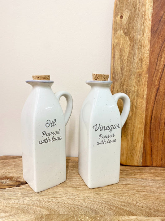 Antique Grey Oil & Vinegar Containers