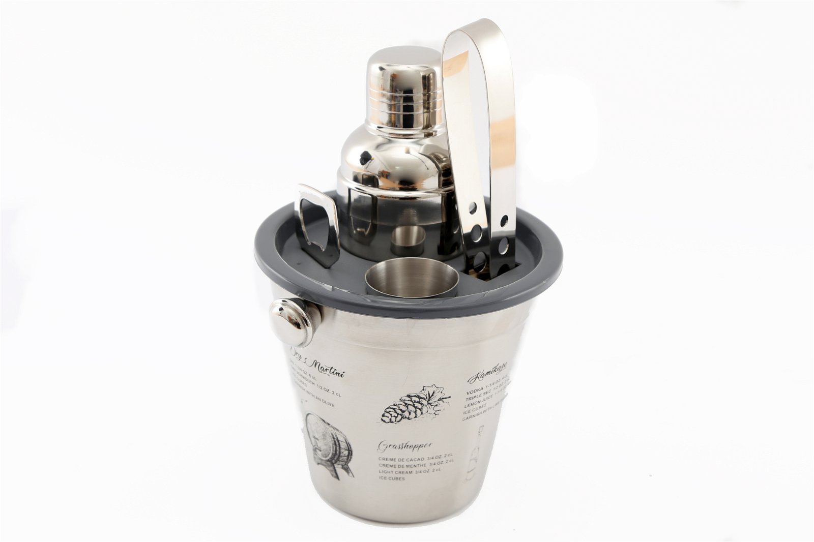 Bar Tool & Cocktail Set Stainless Steel Bucket
