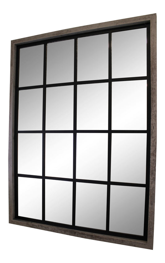 Grey Window Style Wall Mirror 60x80cm