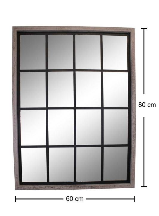 Grey Window Style Wall Mirror 60x80cm