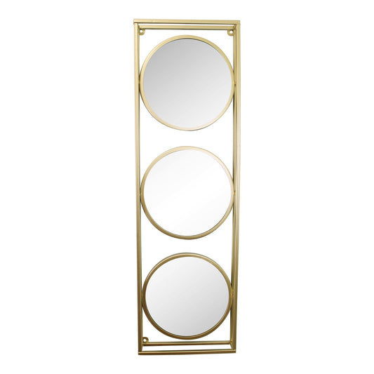 Golden Metal Framed Triple Mirror