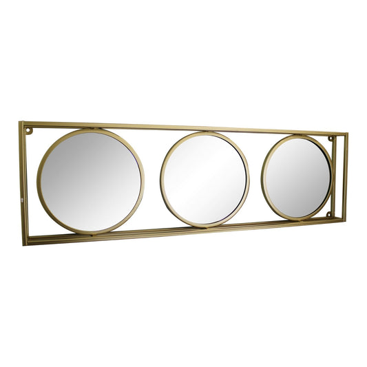 Golden Metal Framed Triple Mirror