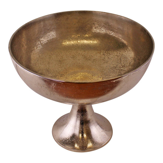 Silver Metal Bowl On Stand, 35x29cm