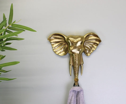 Decorative Gold Elephant Wall Hanging Hook