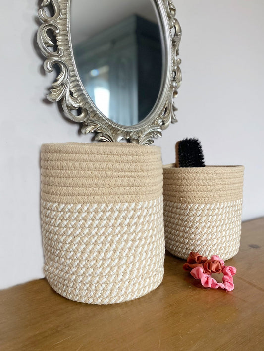 Set Of Two Cotton Rope Baskets