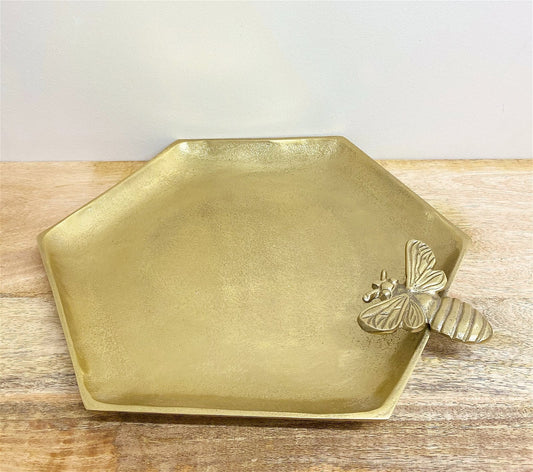 Large Gold Honeycomb Bee Tray