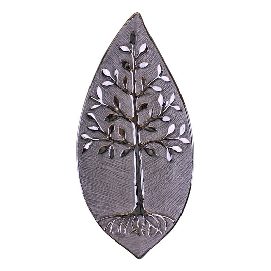 Ceramic Silver Tree Of Life Dish, Wall Hanging or Freestanding 38cm