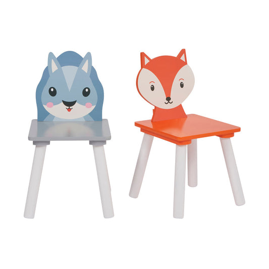 Country Animals Table And Two Chairs Set