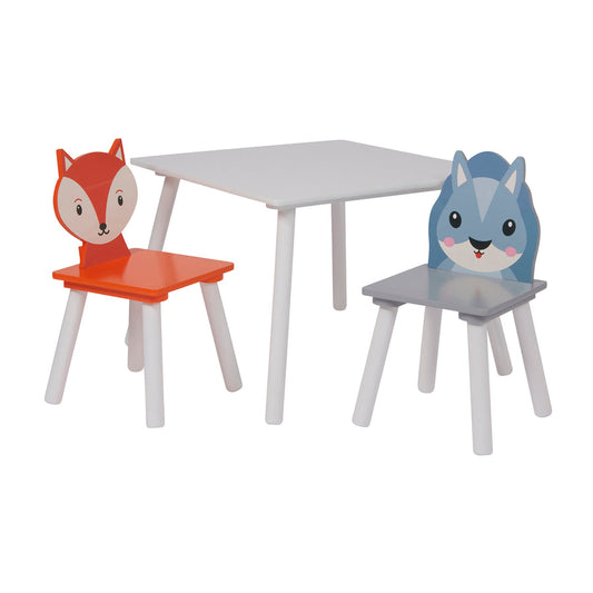 Country Animals Table And Two Chairs Set