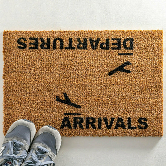 Artsy Doormats Arrivals and Departures Doormat
