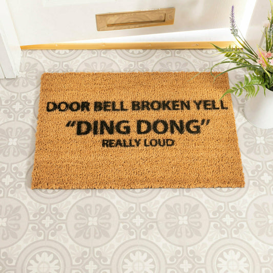 Artsy Doormats Yell Ding Dong Doormat