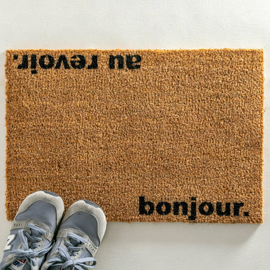 Artsy Doormats Bonjour, Au Revoir Doormat