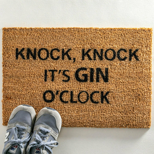 Artsy Doormats Knock Knock It's Gin O'Clock Doormat