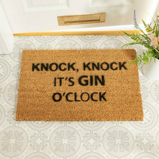 Artsy Doormats Knock Knock It's Gin O'Clock Doormat