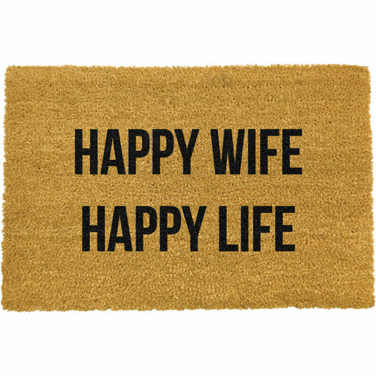 Artsy Doormats Happy Wife Happy Life Doormat