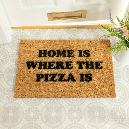 Artsy Doormats Home is where the pizza is Doormat