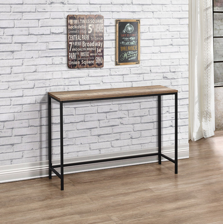 Industrial Chic Urban Console Table with Metal Frame and Wood-Effect Finish for Living Room or Hallway