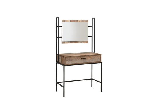 Urban Industrial Chic Dressing Table & Mirror with Handy Storage Drawer