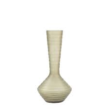 Hyve Glass Vase - Frosted Brown Mouthblown & Hand Cut Glass