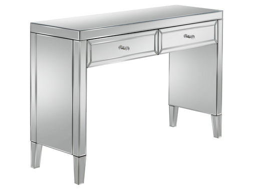 Valencia Glamorous 2-Drawer Sideboard with Mirrored Finish, Bevelled Edges, and Mock Crystal Handles